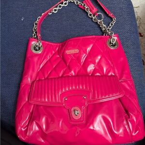 Coach Fuchsia Quilted Shoulder Bag